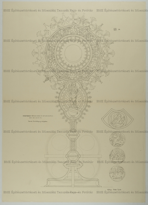 Altlerchenfeld-i templom szentségtartó rajza