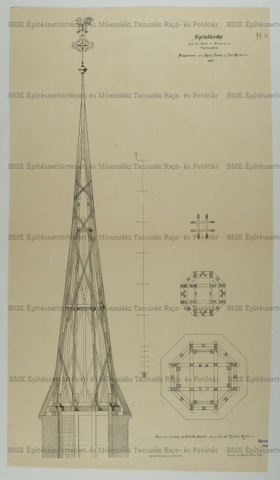 Braunau am Inn-i Brügerspitalkirche torony részletei