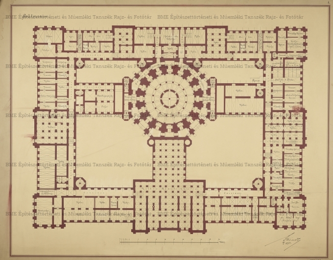 Berlini Reichstag pályaterve, alagsor alaprajza