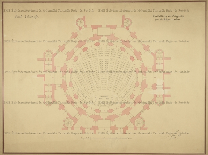 Berlini Reichstag pályaterve, ülésterem alaprajza