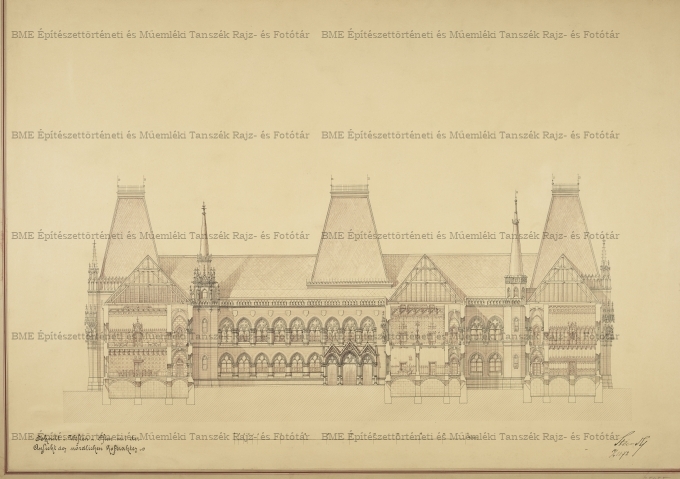 Berlini Reichstag pályaterve, metszet