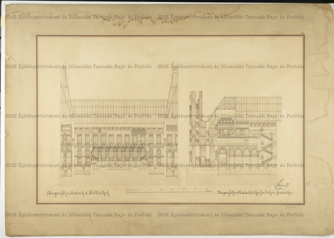 Berlini Reichstag pályaterve, metszetrészletek