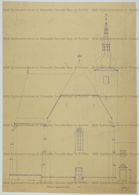 Okolicsnói zárda és templom homlokzata
